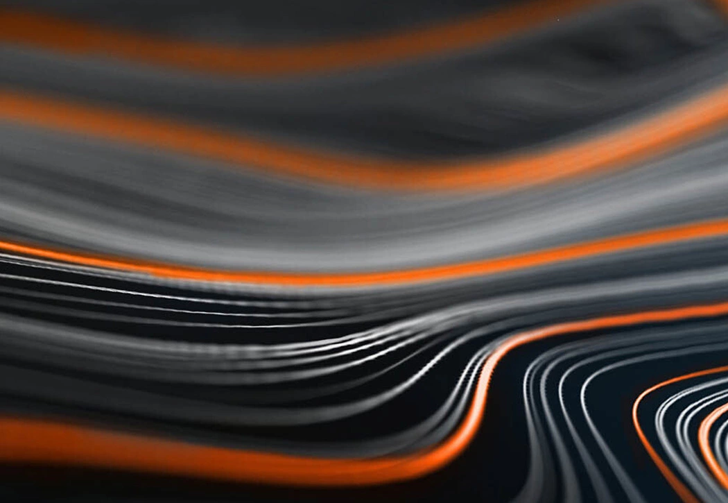 Image of black and orange wavy lines
