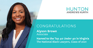 Alyson Brown Recognized by the National Black Lawyers Top 40 Under 40