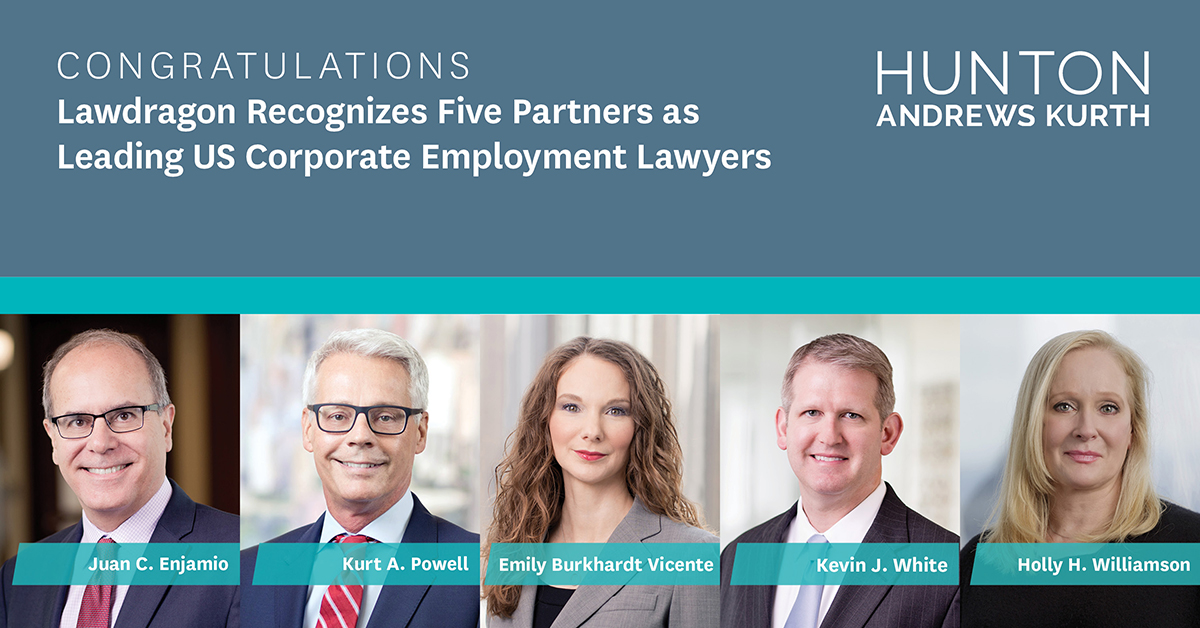 Lawdragon Recognizes Five HuntonAK Partners as Leading U.S. Corporate Employment Lawyers